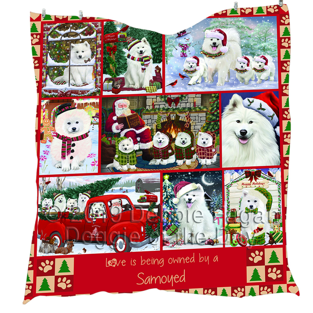 Noel Night With Samoyed Quilted Blanket NCU0DK1976